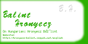 balint hronyecz business card